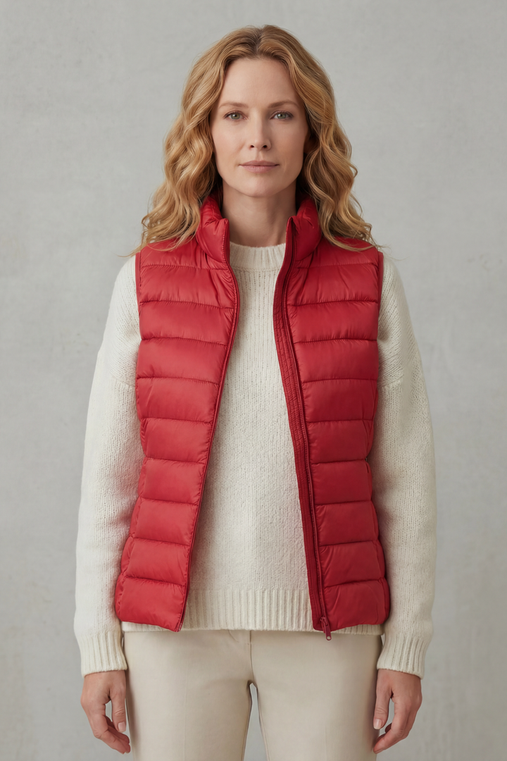 Celia | Gilet Lungo Trapuntato con Cappuccio