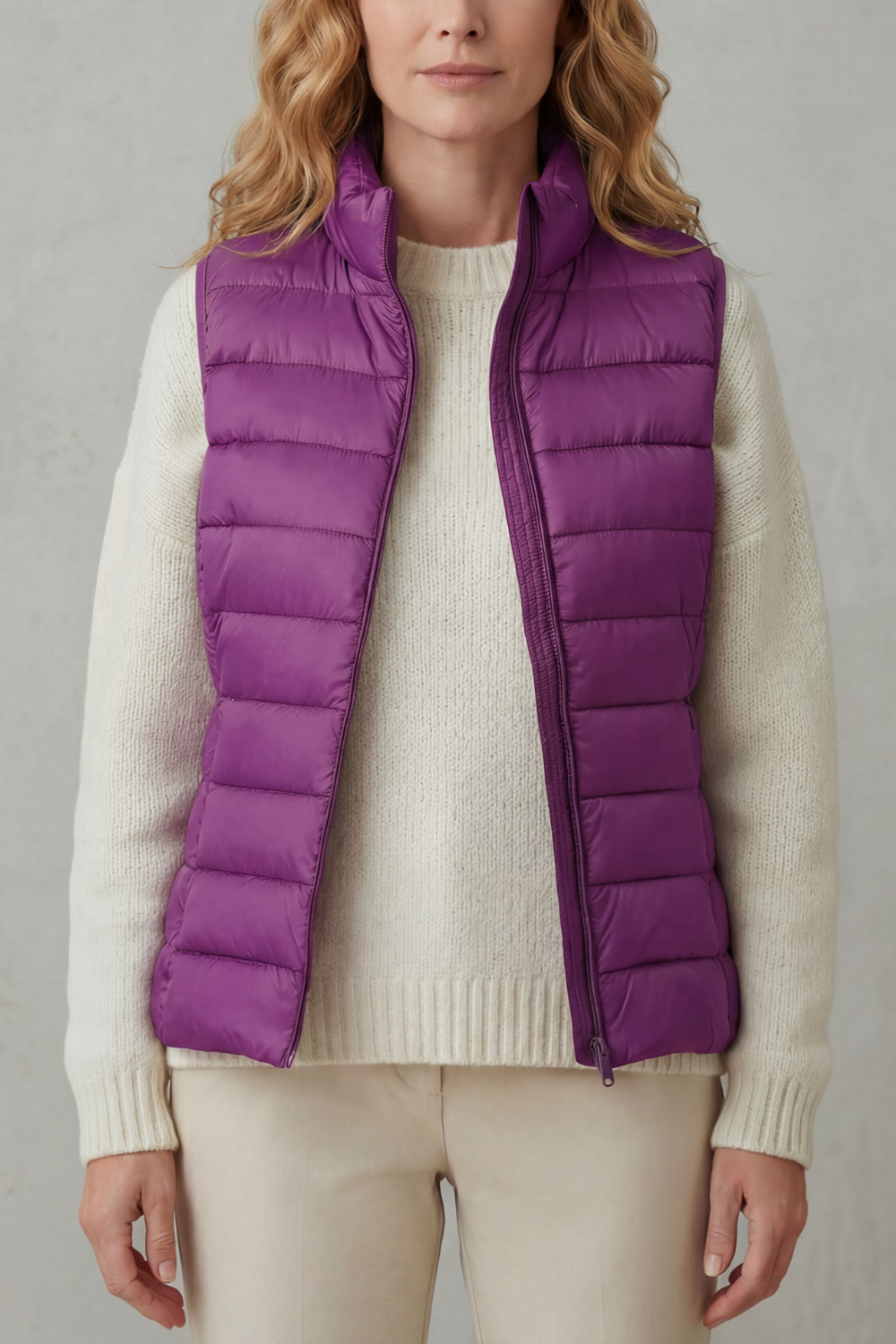 Celia | Gilet Lungo Trapuntato con Cappuccio