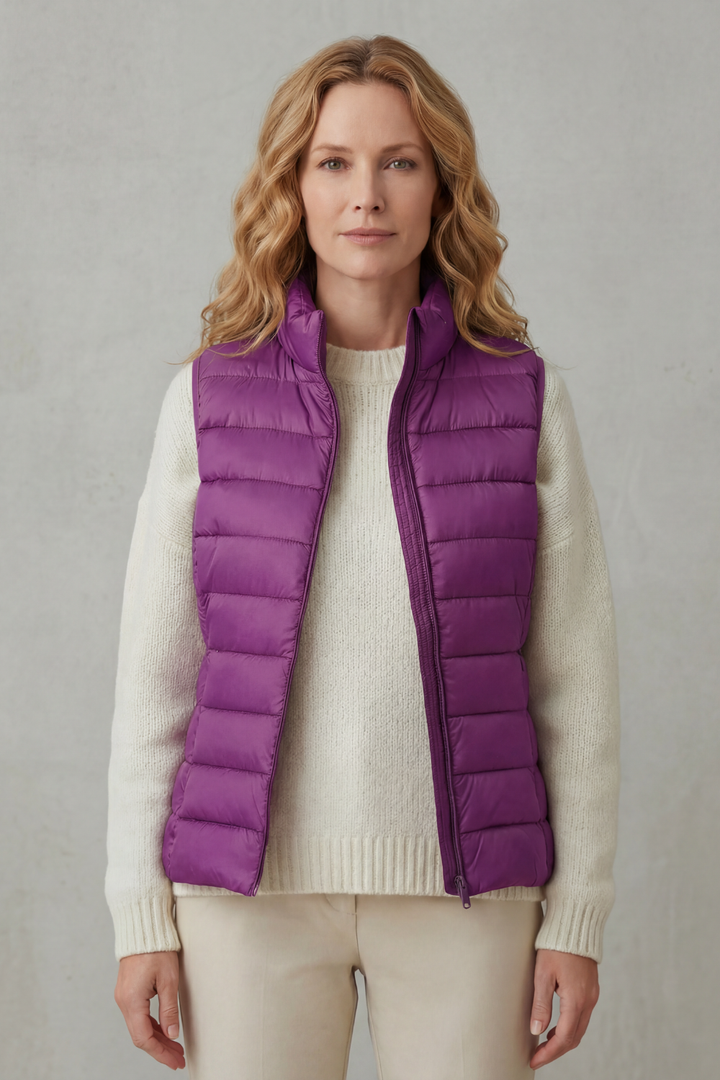 Celia | Gilet Lungo Trapuntato con Cappuccio
