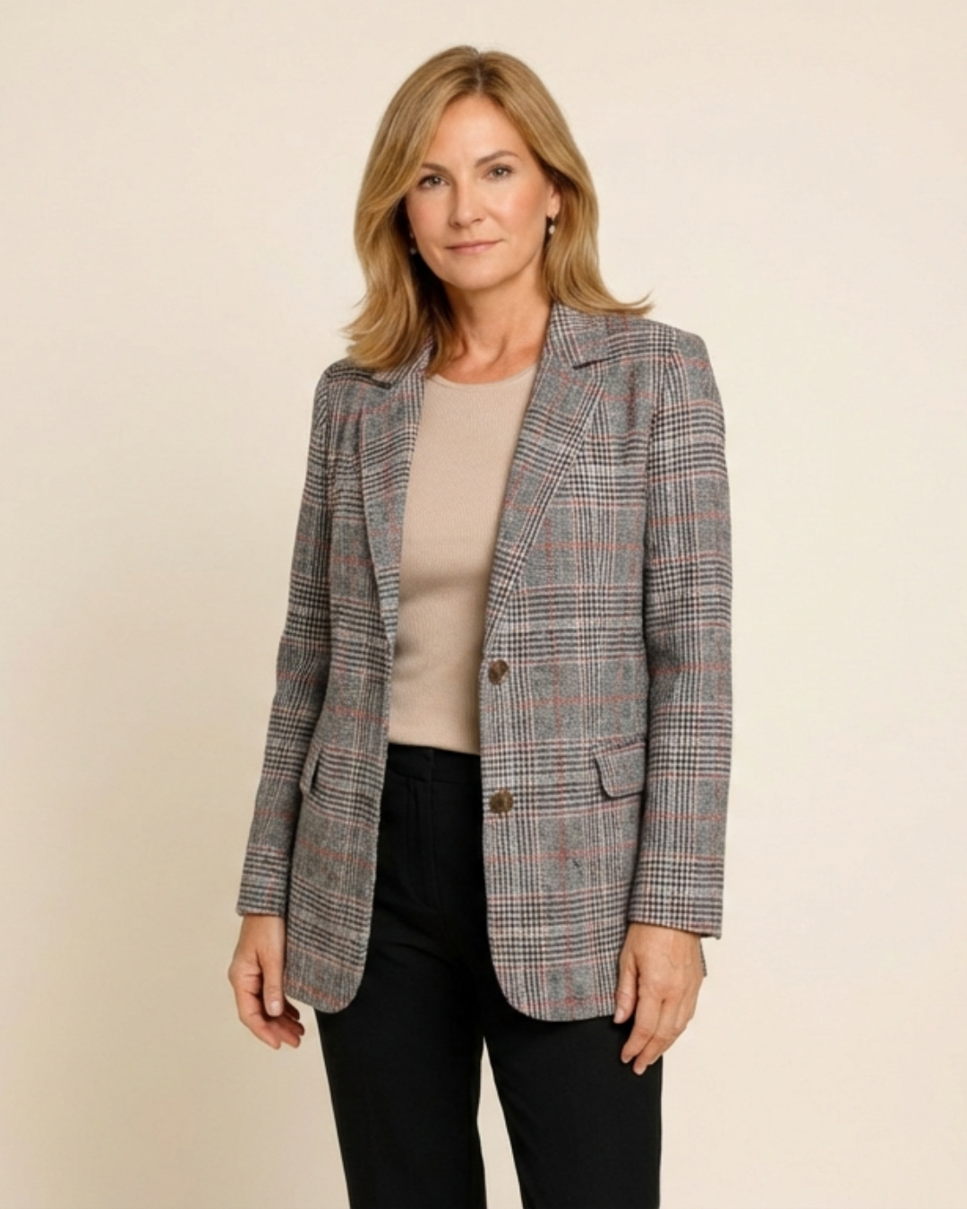 Teresa | Blazer a Cuadros de Entretiempo - Clara del Azahar