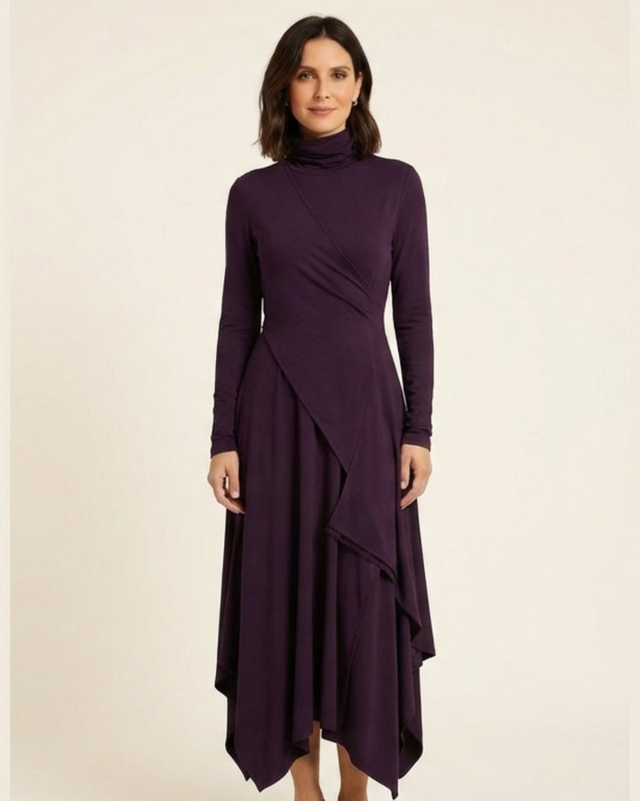 Elena | Vestido Maxi Elegante Cuello Alto - Clara del Azahar