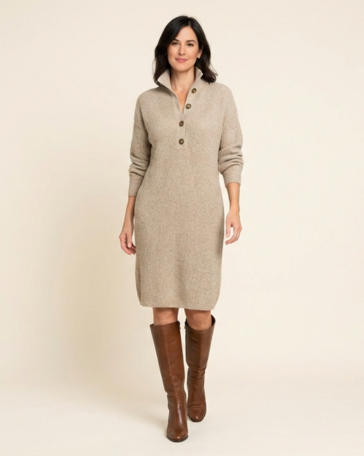 Escarlata | Vestido Midi de Punto Acanalado - Clara del Azahar