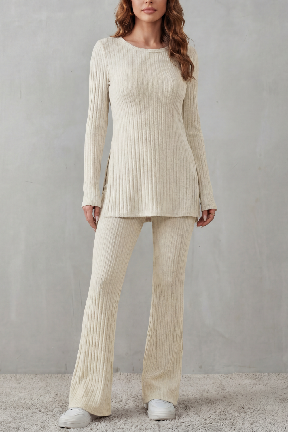 Evrienne | Completo Tunica a Costine e Pantalone Fluido