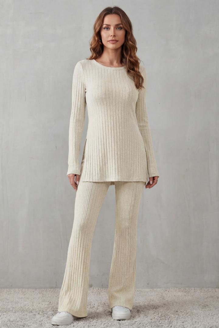 Evrienne | Completo Tunica a Costine e Pantalone Fluido
