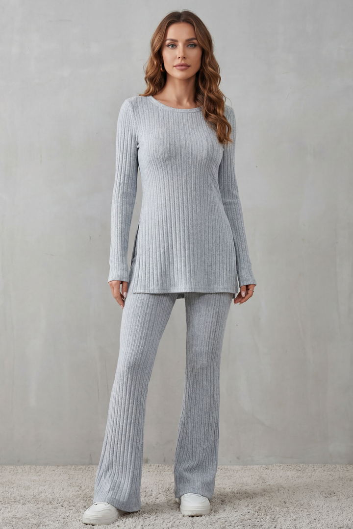 Evrienne | Completo Tunica a Costine e Pantalone Fluido