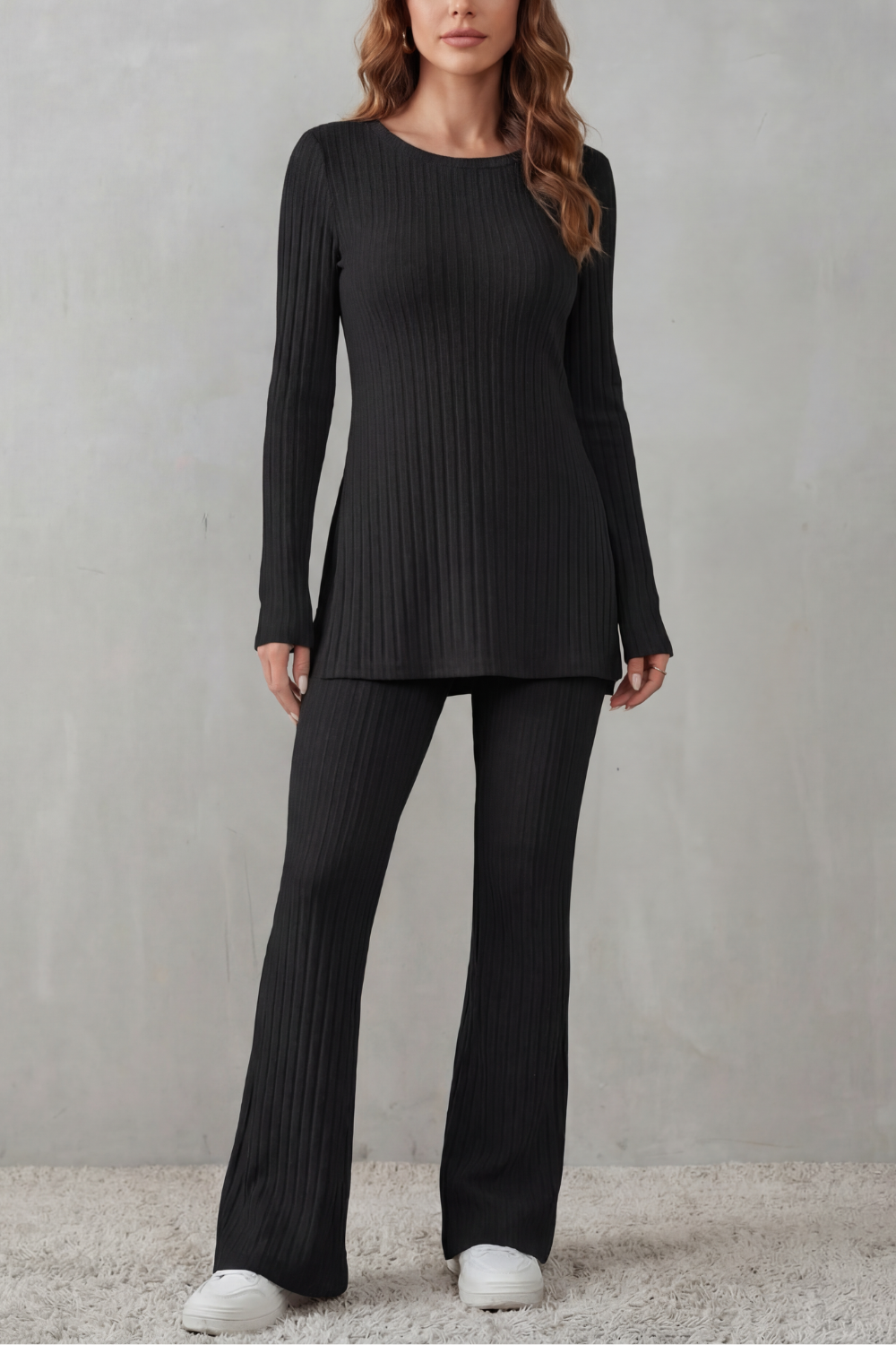 Evrienne | Completo Tunica a Costine e Pantalone Fluido