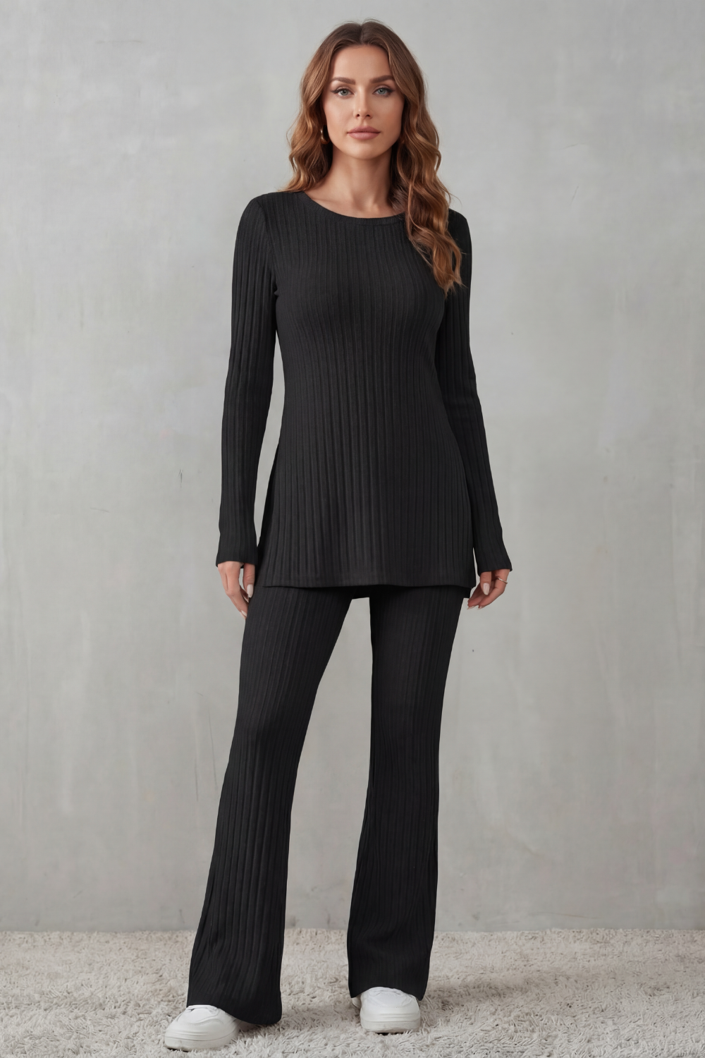 Evrienne | Completo Tunica a Costine e Pantalone Fluido