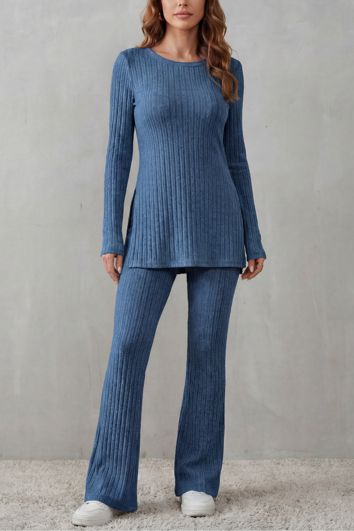 Evrienne | Completo Tunica a Costine e Pantalone Fluido
