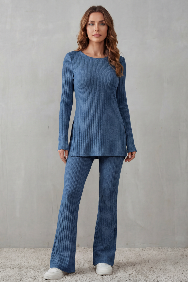 Evrienne | Completo Tunica a Costine e Pantalone Fluido