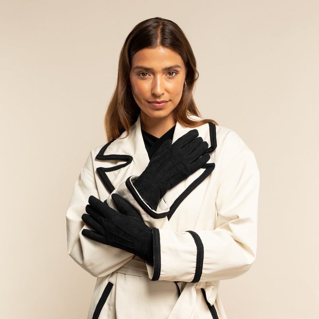 Firenze Chic™ | Guanti Eleganti Termici Touchscreen con Profilo in Pelliccia