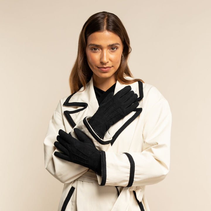 Firenze Chic™ | Guanti Eleganti Termici Touchscreen con Profilo in Pelliccia