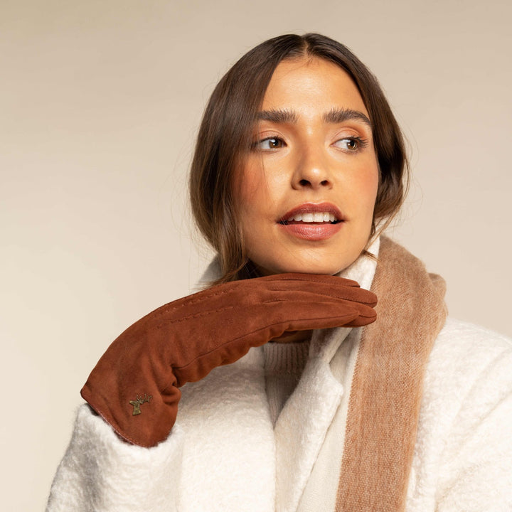 Firenze Chic™ | Guanti Eleganti Termici Touchscreen con Profilo in Pelliccia