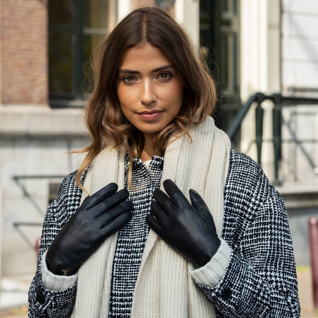 Firenze Chic™ | Guanti Eleganti Termici Touchscreen con Profilo in Pelliccia