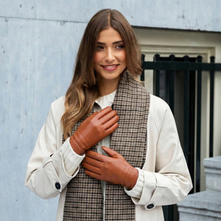 Firenze Chic™ | Guanti Eleganti Termici Touchscreen con Profilo in Pelliccia