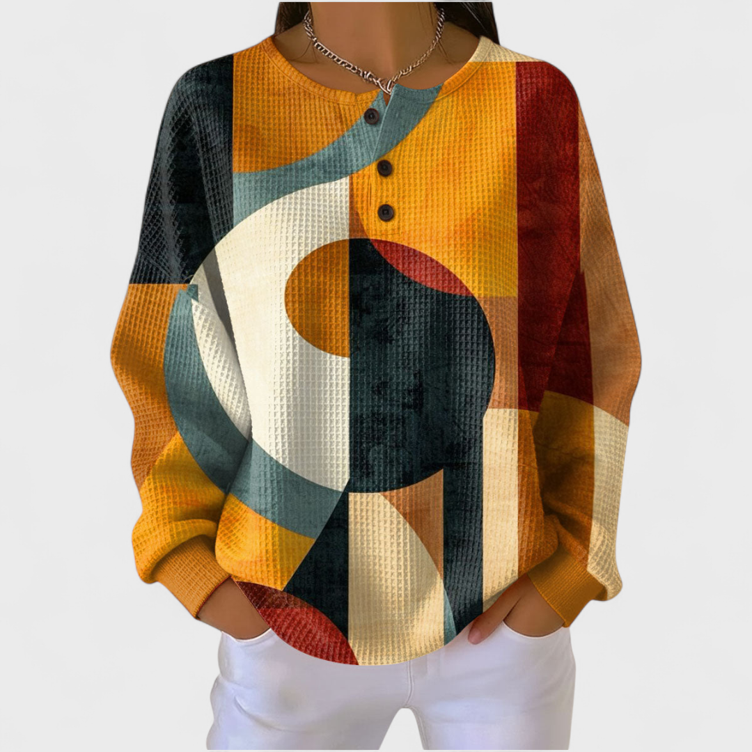 Lea | Maglione con Motivo Geometrico Retrò