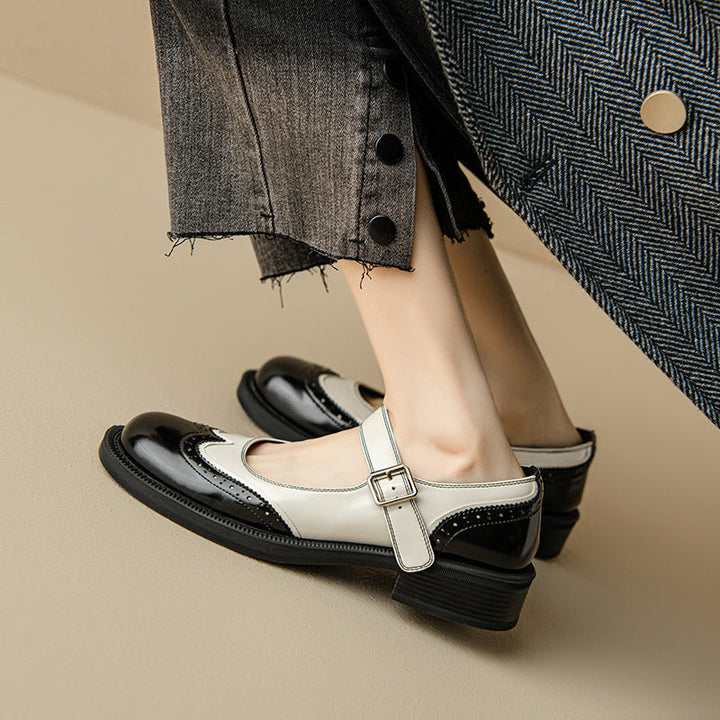 Aurenza Bicolore | Scarpe Mary Jane Bicolore Eleganti