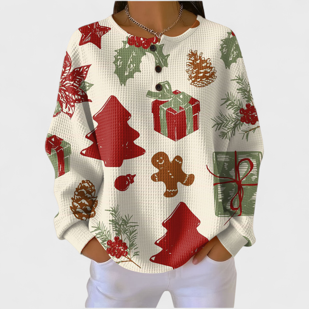 Olivia | Maglione Crema Festivo Natalizio