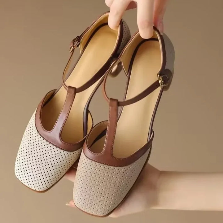 Genira | Scarpe Mary Jane T-Bar con Tacco Medio Stabile