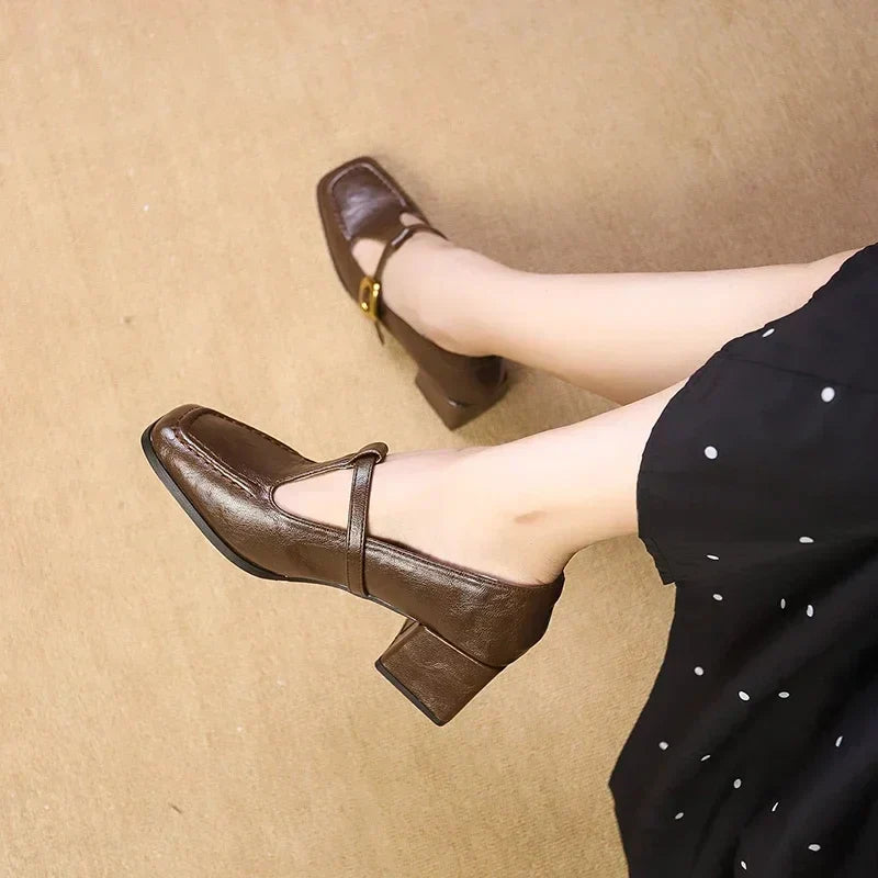 Rosa | Scarpe Mary Jane con Tacco a Blocco Stabile