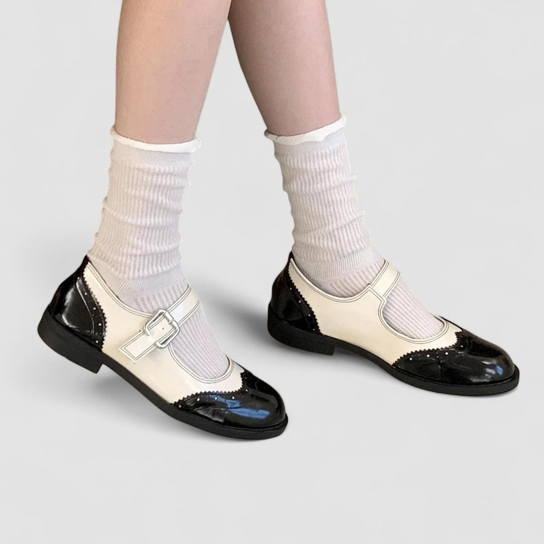Aurenza Bicolore | Scarpe Mary Jane Bicolore Eleganti