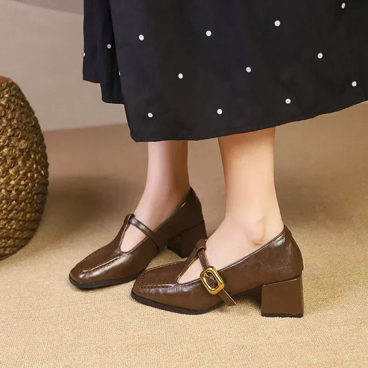 Rosa | Scarpe Mary Jane con Tacco a Blocco Stabile