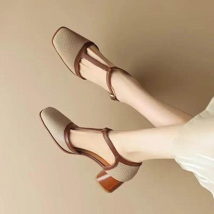 Genira | Scarpe Mary Jane T-Bar con Tacco Medio Stabile
