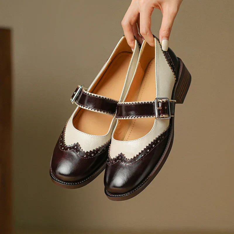 Lumerra | Scarpe Mary Jane Quotidiane in Pelle Pregiata
