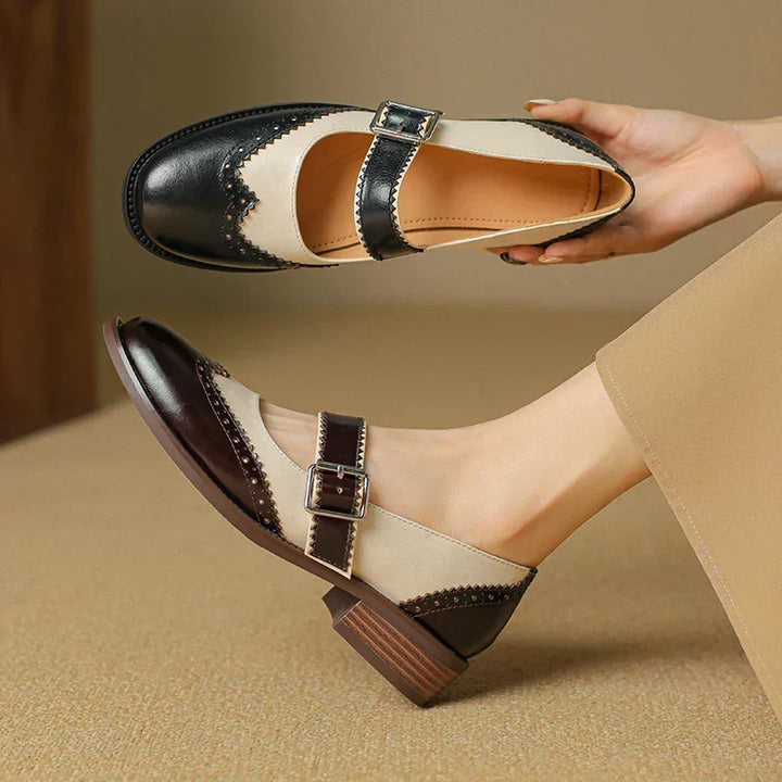 Lumerra | Scarpe Mary Jane Quotidiane in Pelle Pregiata