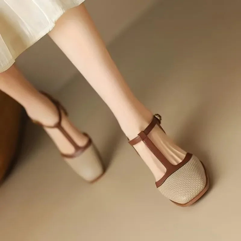 Genira | Scarpe Mary Jane T-Bar con Tacco Medio Stabile
