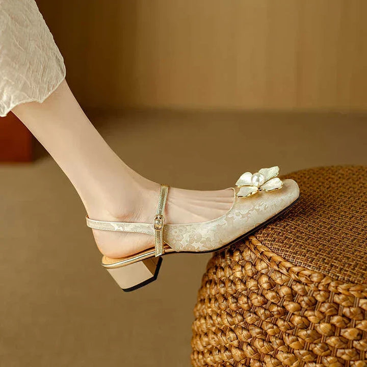 Genine | Scarpe Slingback Mary Jane con Tacco a Blocco