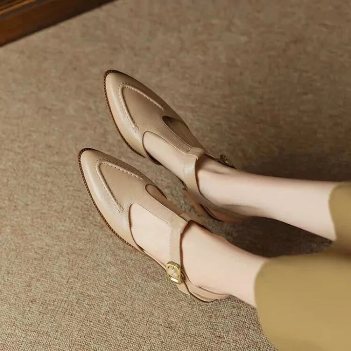 Aurenza | Scarpe Mary Jane con Fibbia Vintage e Tacco Basso