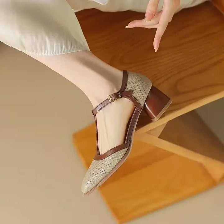 Genira | Scarpe Mary Jane T-Bar con Tacco Medio Stabile
