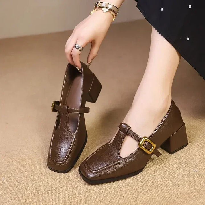 Rosa | Scarpe Mary Jane con Tacco a Blocco Stabile