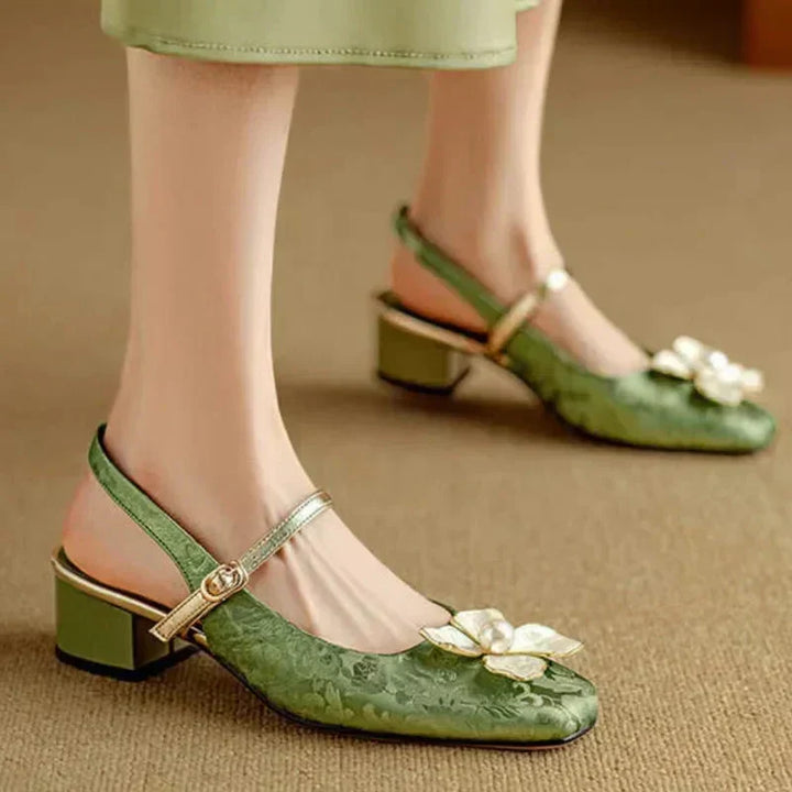 Genine | Scarpe Slingback Mary Jane con Tacco a Blocco