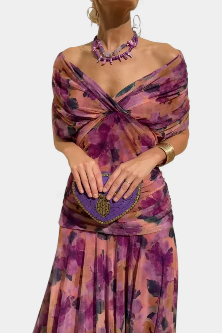 Alicia | Vestido Midi Estampado Floral - Clara del Azahar