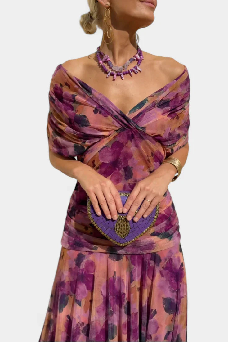 Alicia | Vestido Midi Estampado Floral - Clara del Azahar