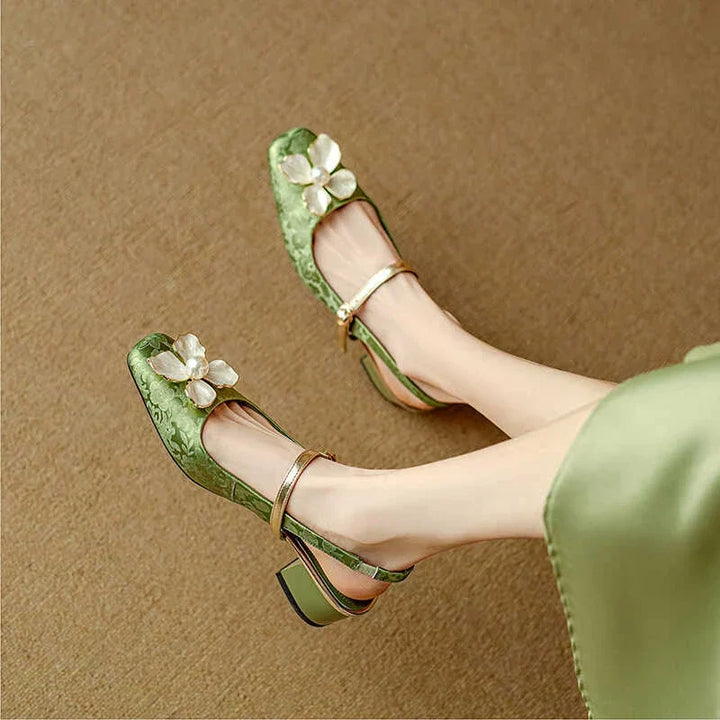 Genine | Scarpe Slingback Mary Jane con Tacco a Blocco