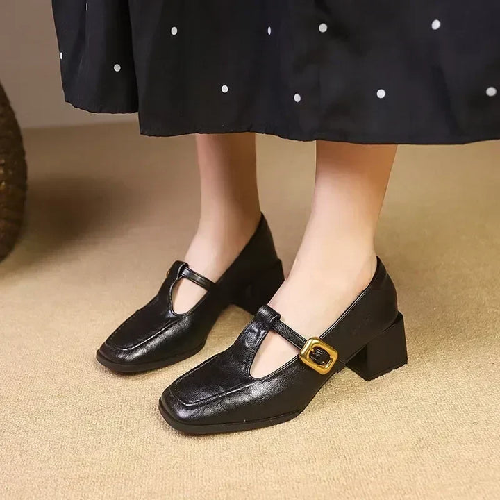 Rosa | Scarpe Mary Jane con Tacco a Blocco Stabile