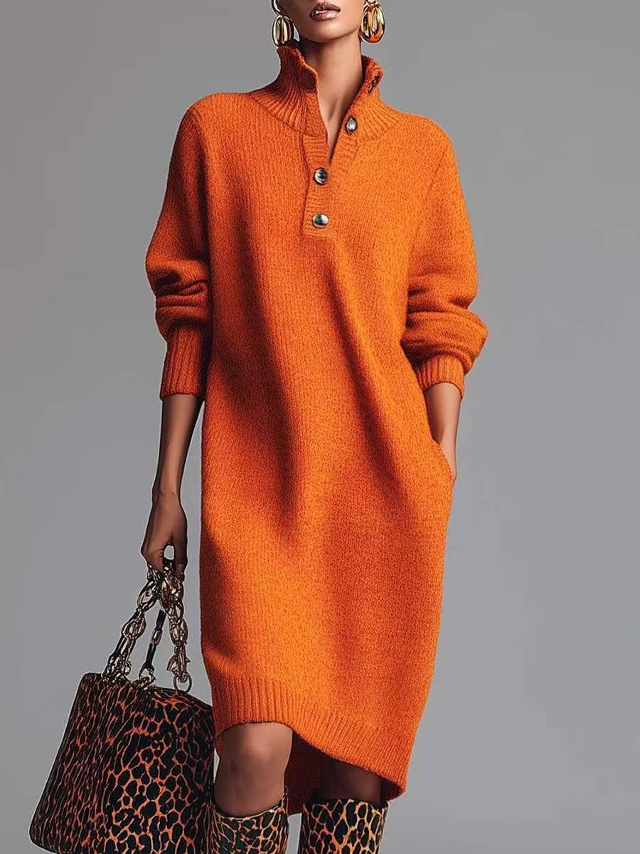 Escarlata | Vestido Midi de Punto Acanalado - Clara del Azahar