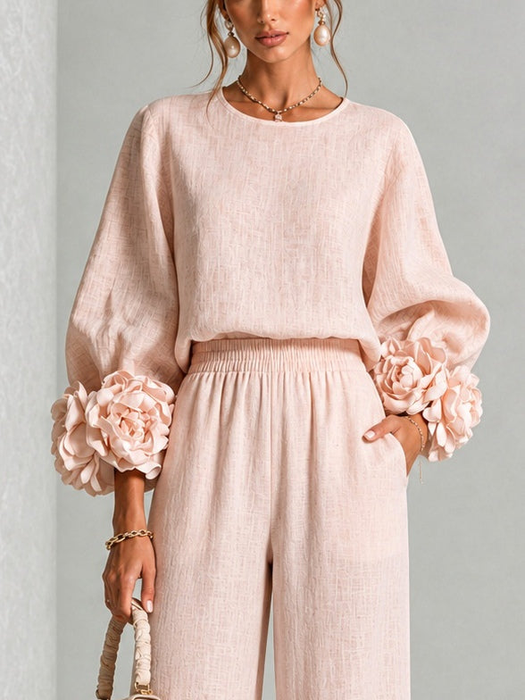 Rosalía | Conjunto Elegante Puños Florales - Clara del Azahar