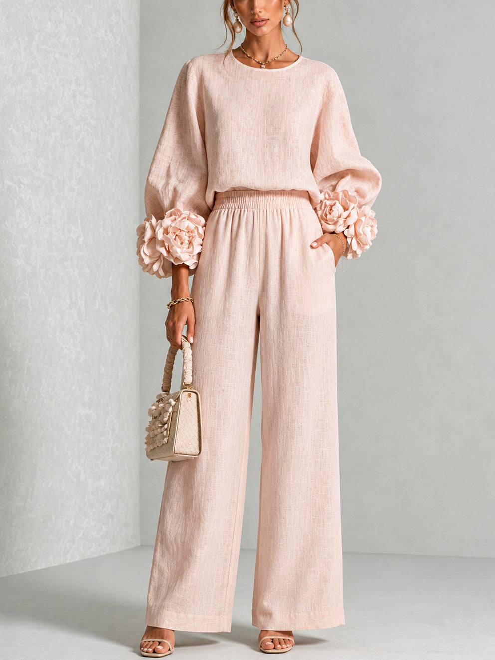 Rosalía | Conjunto Elegante Puños Florales - Clara del Azahar