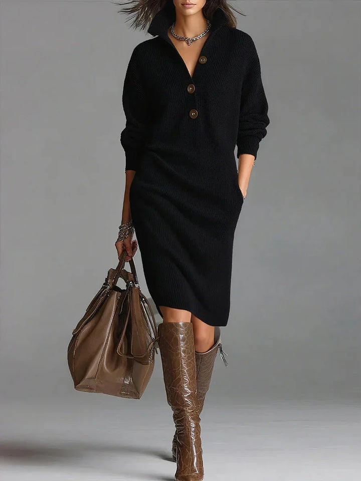 Escarlata | Vestido Midi de Punto Acanalado - Clara del Azahar