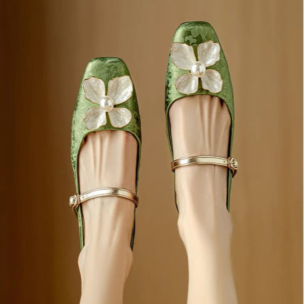 Genine | Scarpe Slingback Mary Jane con Tacco a Blocco