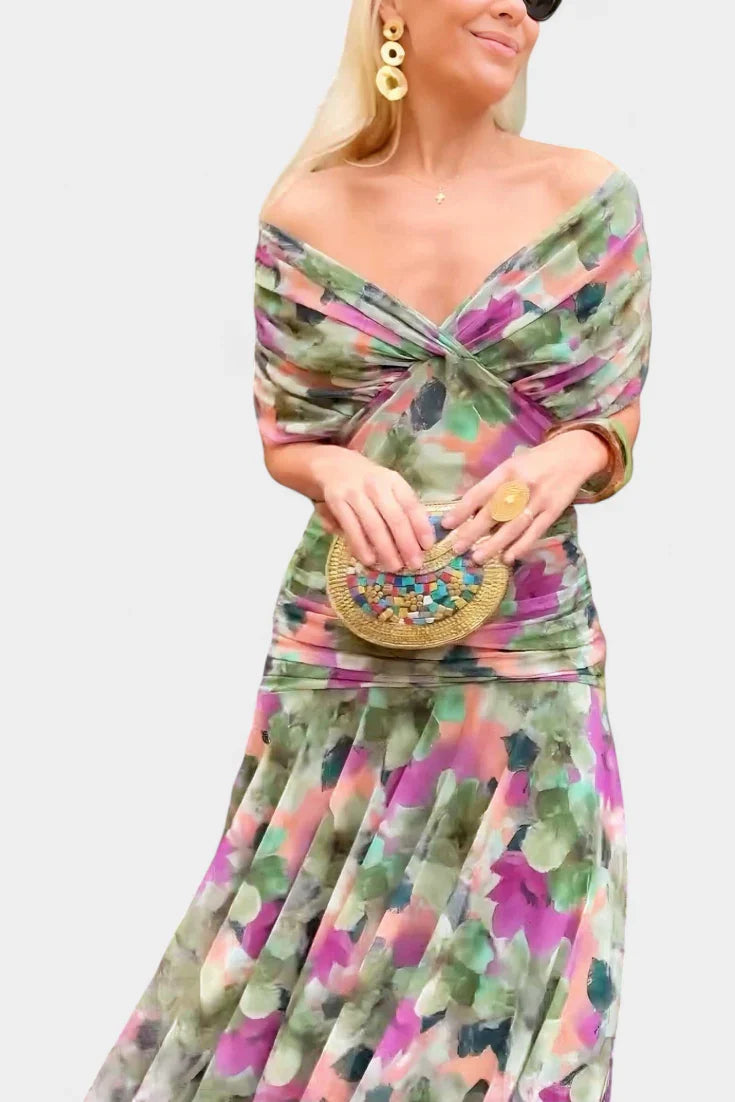 Alicia | Vestido Midi Estampado Floral - Clara del Azahar