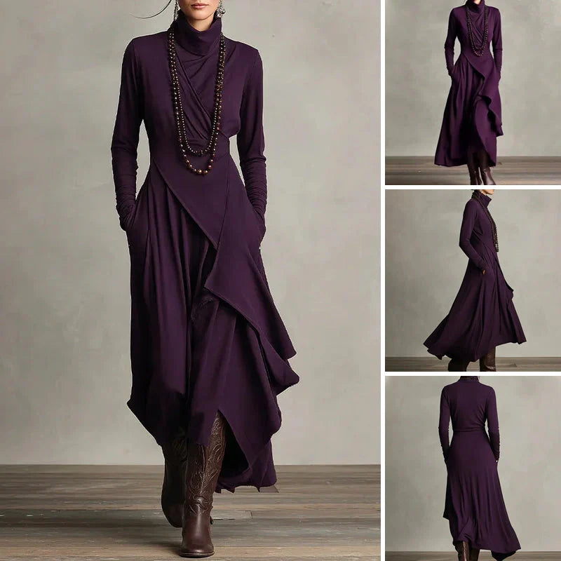 Elena | Vestido Maxi Elegante Cuello Alto - Clara del Azahar