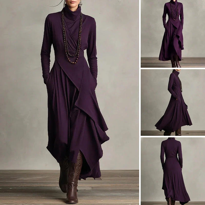 Elena | Vestido Maxi Elegante Cuello Alto - Clara del Azahar