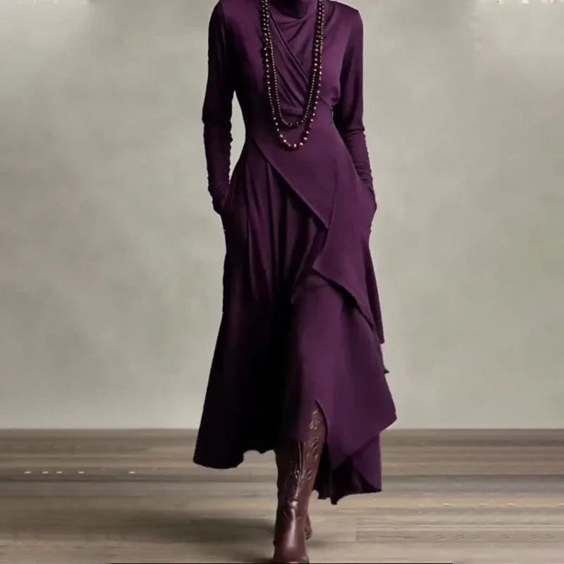 Elena | Vestido Maxi Elegante Cuello Alto - Clara del Azahar
