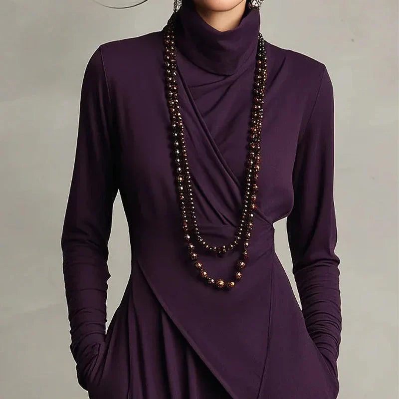 Elena | Vestido Maxi Elegante Cuello Alto - Clara del Azahar
