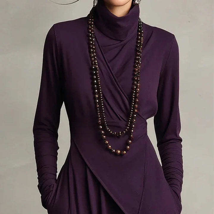 Elena | Vestido Maxi Elegante Cuello Alto - Clara del Azahar