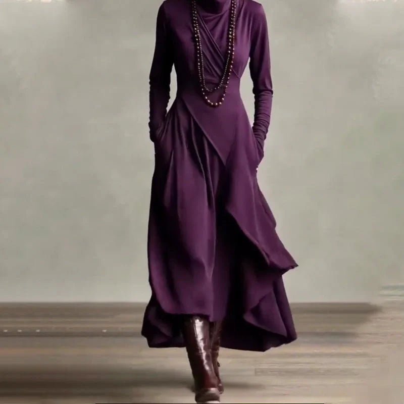 Elena | Vestido Maxi Elegante Cuello Alto - Clara del Azahar